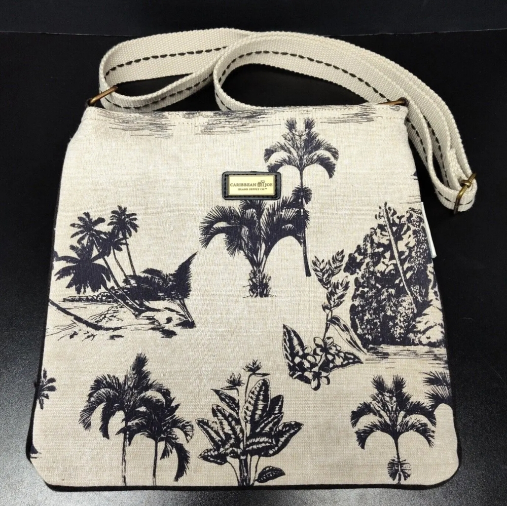 Caribbean Joe Island Supply Co 12" Square Tote Bag, 2 Zippered Pockets